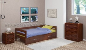 Кровать одинарная ГЛОРИЯ из массива сосны  900*2000 (Орех) в Бородино - borodino.katalogmebeli.com | фото