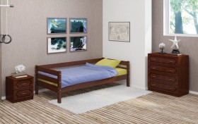 Кровать одинарная ГЛОРИЯ из массива сосны  900*2000 (Орех) в Бородино - borodino.katalogmebeli.com | фото 3