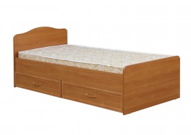Кровать одинарная с ящиками 800-1 без матраса (круглые спинки) Вишня Оксфорд в Бородино - borodino.katalogmebeli.com | фото 1