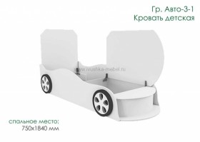 Кровать одноместная Авто-3-1 с рисунком Авто Лайм в Бородино - borodino.katalogmebeli.com | фото 3