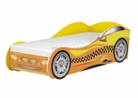 Кровать одноместная  Авто-3-2 (без матраса) с рисунком Такси Желтый в Бородино - borodino.katalogmebeli.com | фото