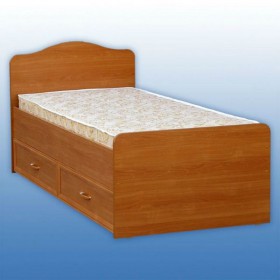 Кровать одинарная 800-2 без матраса (прямые спинки) Дуб Сонома в Бородино - borodino.katalogmebeli.com | фото 2