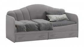 Кровать с мягкой спинкой и ящиками «Сабрина» 900 Светло-серый в Бородино - borodino.katalogmebeli.com | фото 1