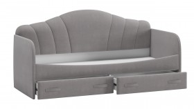 Кровать с мягкой спинкой и ящиками «Сабрина» 900 Светло-серый в Бородино - borodino.katalogmebeli.com | фото 2