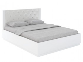 Кровать с ПМ М25 Спальня Тиффани (белый текстурный) в Бородино - borodino.katalogmebeli.com | фото