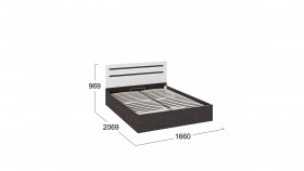 Кровать с подъемным механизмом «Фьюжн» Белый глянец/Венге Линум в Бородино - borodino.katalogmebeli.com | фото 3