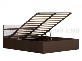 Кровать с подъемным механизмом Нэнси 1,4м (Венге/белый глянец) в Бородино - borodino.katalogmebeli.com | фото