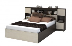 Кровать с прикроватным блоком КР 552 Спальня Basya (венге/белфорт) в Бородино - borodino.katalogmebeli.com | фото 1