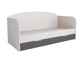 Кровать с ящиками ДКД 2000.1 Лавис (Белый софт/Графит софт/корпус Белый) в Бородино - borodino.katalogmebeli.com | фото