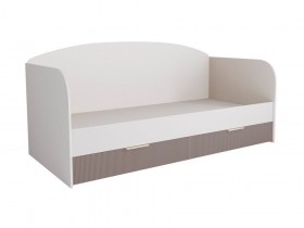 Кровать с ящиками ДКД 2000.1 Лавис (Белый софт/Грей софт/корпус Белый) в Бородино - borodino.katalogmebeli.com | фото