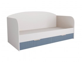 Кровать с ящиками ДКД 2000.1 Лавис (Белый софт/Лазурь софт/корпус Белый) в Бородино - borodino.katalogmebeli.com | фото