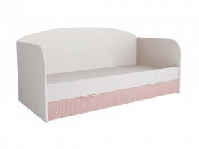 Кровать с ящиками ДКД 2000.1 Лавис (Белый софт/Роза/корпус Белый) в Бородино - borodino.katalogmebeli.com | фото