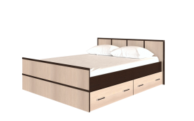 Кровать Сакура с настилом и ящиками 1,4 (Венге/Лоредо) в Бородино - borodino.katalogmebeli.com | фото