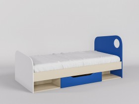 Кровать Скай 1950х950 (Синий/Белый/корпус Клен) в Бородино - borodino.katalogmebeli.com | фото