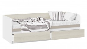 Кровать «Сканди» с 2 ящиками Дуб Гарден/Белый/Глиняный серый в Бородино - borodino.katalogmebeli.com | фото 2