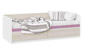 Кровать «Сканди» с 2 ящиками Дуб Гарден/Белый/Лиловый в Бородино - borodino.katalogmebeli.com | фото