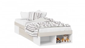 Кровать «Сканди» с ящиком Дуб Гарден/Белый в Бородино - borodino.katalogmebeli.com | фото 1