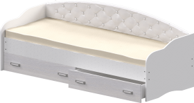 Кровать Софа-7 с мягкой спинкой (800х1900) Белый в Бородино - borodino.katalogmebeli.com | фото