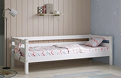Кровать Соня Вариант 2 с задней защитой Белый полупрозрачный в Бородино - borodino.katalogmebeli.com | фото