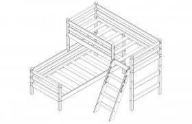 Кровать Соня вариант 8 угловая с наклонной лестницей Белый полупрозрачный в Бородино - borodino.katalogmebeli.com | фото 4