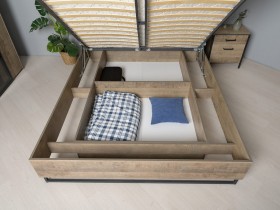 Кровать Трувор 11.34 (Дуб Гранж Песочный К356, Интра) в Бородино - borodino.katalogmebeli.com | фото 3