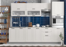 Модульная кухня Капри 2,7 м (Липа белый/Серый) в Бородино - borodino.katalogmebeli.com | фото
