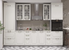 Модульная кухня Гарда 2,8 м (Белый патина/Серый) в Бородино - borodino.katalogmebeli.com | фото