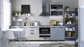 Модульная кухня Глетчер 3 м (Гейнсборо силк/белый) в Бородино - borodino.katalogmebeli.com | фото 5