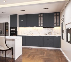 Кухонный гарнитур 1,8м Луксор высокие модули (Клен серый/корпус белый) в Бородино - borodino.katalogmebeli.com | фото 2
