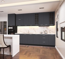 Кухонный гарнитур 1,8м Луксор высокие модули (Клен серый/корпус венге) в Бородино - borodino.katalogmebeli.com | фото 1
