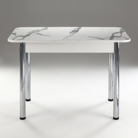 Кухонный стол 1100*700/400 ф 2 Пластик, мрамор белый в Бородино - borodino.katalogmebeli.com | фото
