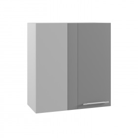 Квадро ПУ 650 шкаф верхний угловой (Белый софт/корпус Серый) в Бородино - borodino.katalogmebeli.com | фото