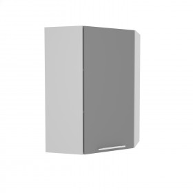 Квадро ВПУ 600 шкаф верхний угловой высокий (Белый софт/корпус Серый) в Бородино - borodino.katalogmebeli.com | фото