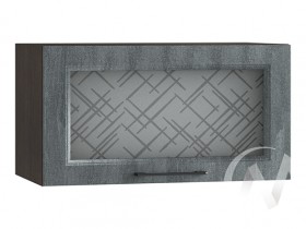 Либерти Шкаф верхний горизонтальный со стеклом ШВГС 609 (Холст грей/корпус венге) в Бородино - borodino.katalogmebeli.com | фото