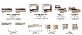 Лючия кровать 0,9 белый/ателье светлое в Бородино - borodino.katalogmebeli.com | фото 2