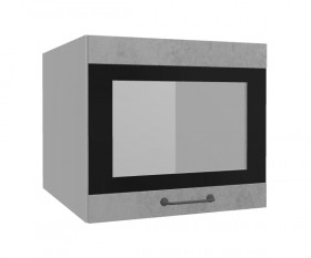 Лофт ВПГСФ 500 шкаф верхний горизонтальный со стеклом высокий с фотопечатью (Бетон светлый/корпус Серый) в Бородино - borodino.katalogmebeli.com | фото