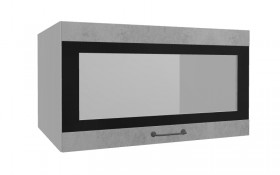Лофт ВПГСФ 800 шкаф верхний горизонтальный со стеклом высокий с фотопечатью (Бетон светлый/корпус Серый) в Бородино - borodino.katalogmebeli.com | фото