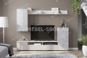 Мебель для гостиной МГС 4 (Белый/Цемент светлый) в Бородино - borodino.katalogmebeli.com | фото 1