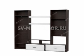 Мебель для гостиной МГС 7 Исполнение 1 Дуб Венге/Белый глянец в Бородино - borodino.katalogmebeli.com | фото