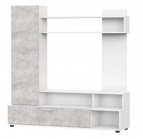 Мебель для гостиной "МГС 9" Белый / Цемент светлый в Бородино - borodino.katalogmebeli.com | фото