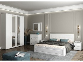 Модульная спальня Барселона (Белый/Белый глянец) в Бородино - borodino.katalogmebeli.com | фото