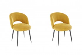Набор стульев Моли 2 шт (жёлтый велюр/черный) в Бородино - borodino.katalogmebeli.com | фото
