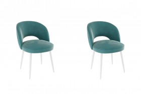 Набор стульев Моли 2 шт (зеленый велюр/белый) в Бородино - borodino.katalogmebeli.com | фото