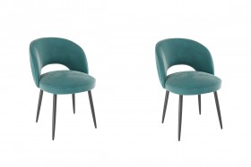 Набор стульев Моли 2 шт (зеленый велюр/черный) в Бородино - borodino.katalogmebeli.com | фото
