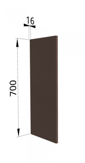 Панель торцевая П Квадро (для шкафа верхнего) Шоколад кожа в Бородино - borodino.katalogmebeli.com | фото