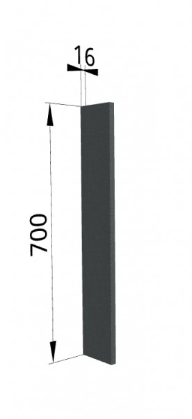 Панель торцевая ПТ 400 Квадро (для шкафа торцевого верхнего) Железо в Бородино - borodino.katalogmebeli.com | фото