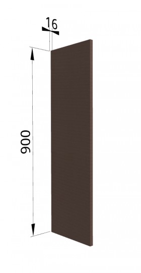 Панель торцевая ВП Квадро (для шкафа верхнего высокого) Шоколад кожа в Бородино - borodino.katalogmebeli.com | фото