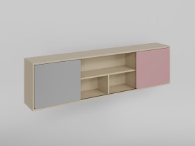 Полка между шкафами 1660 Грэйси (Розовый/Серый/корпус Клен) в Бородино - borodino.katalogmebeli.com | фото
