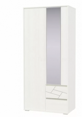 Шкаф 2-х дверный с ящиками Аделина 1000 Рамух белый в Бородино - borodino.katalogmebeli.com | фото