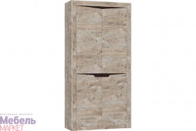 Шкаф 2-х створчатый комбинированный Хилтон (Дуб юкон/Гранж) в Бородино - borodino.katalogmebeli.com | фото
